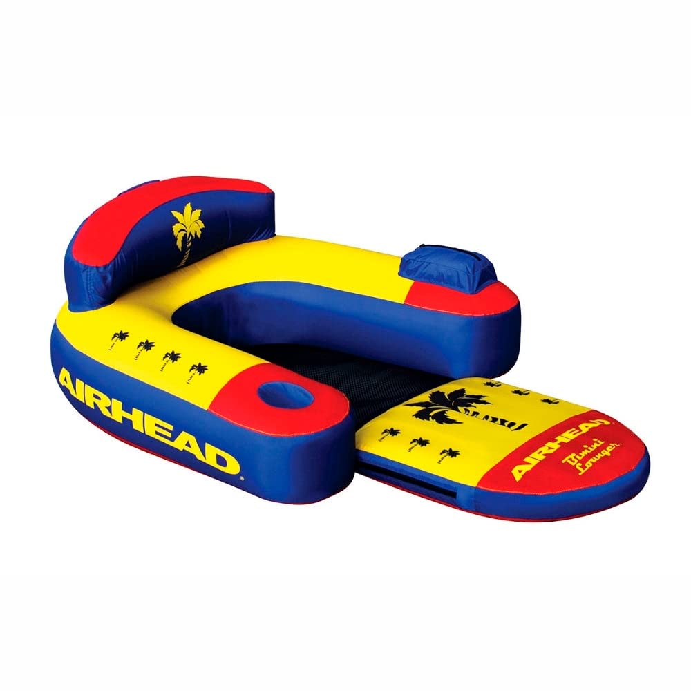 AIRHEAD Bimini Lounger II - Premium 1-Person Inflatable Pool Float with Drink Holder & Zip Storage Pocket - Perfect for Pool Parties, Beach Relaxation & Summer Fun