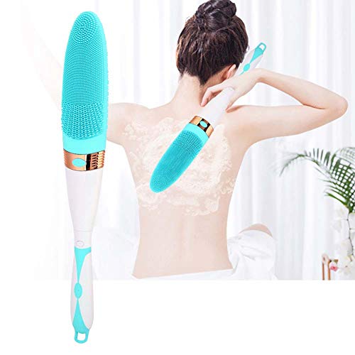 Long Handle Electric Body Brush for Exfoliation & Cleansing - Rechargeable Waterproof Bath Brush with Soft Bristles - Perfect for Shower, Spa & Back Scrubbing