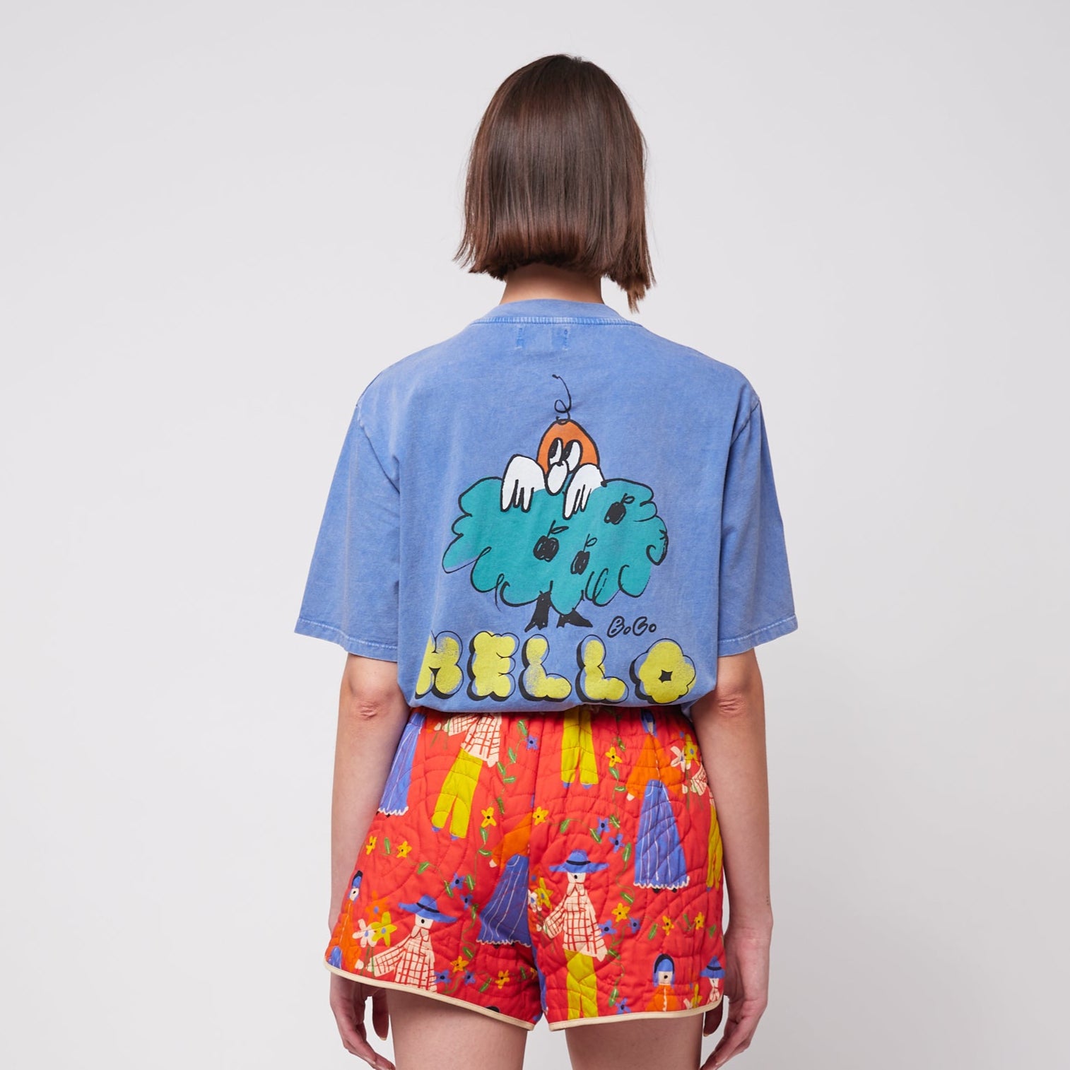 Bobo Choses Hello Joy Graphic T-Shirt for Kids - Soft Cotton Short Sleeve Tee - Fun Casual Outfit for Playdates & Everyday Wear