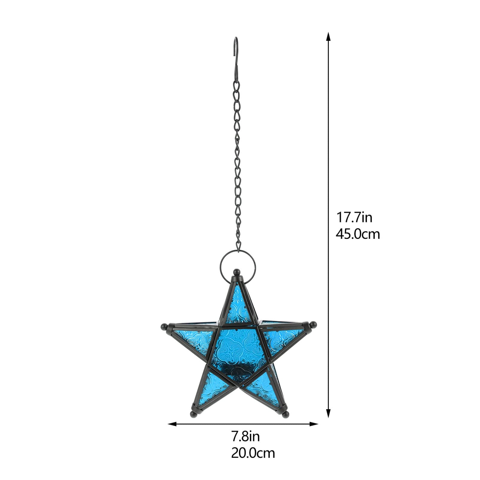 Elegant Star-Shaped Glass Candle Holder - Windproof Candle Stand with Hanging Chain for Home Decor, Wedding Centerpieces & Outdoor Parties - Exquisite Handcrafted Candle Base Container