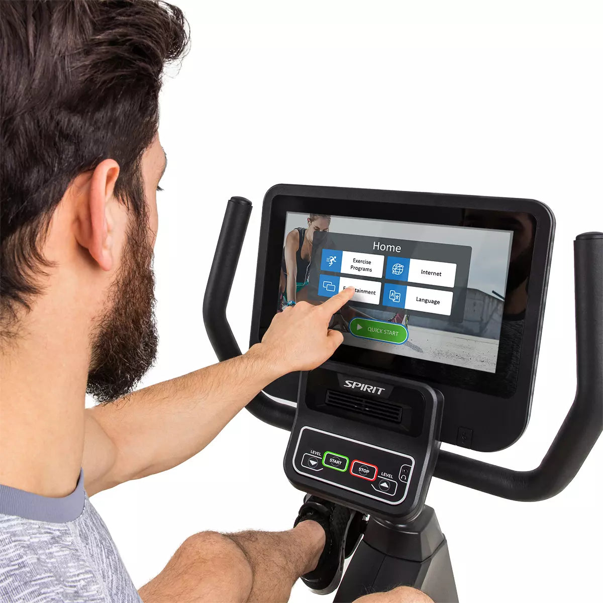 Spirit Fitness CR800 ENT Commercial Recumbent Exercise Bike - Heavy Duty Indoor Cycling for Home Gym & Rehabilitation