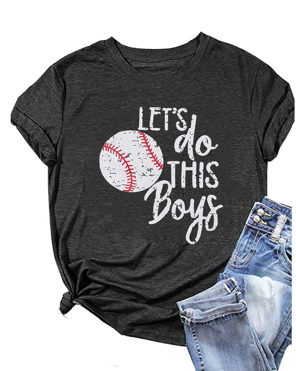 Women's Baseball Shirts - Short Sleeve Softball Tees for Fans | Summer Sports Tops & Blouses | Perfect for Games, Practice & Casual Wear