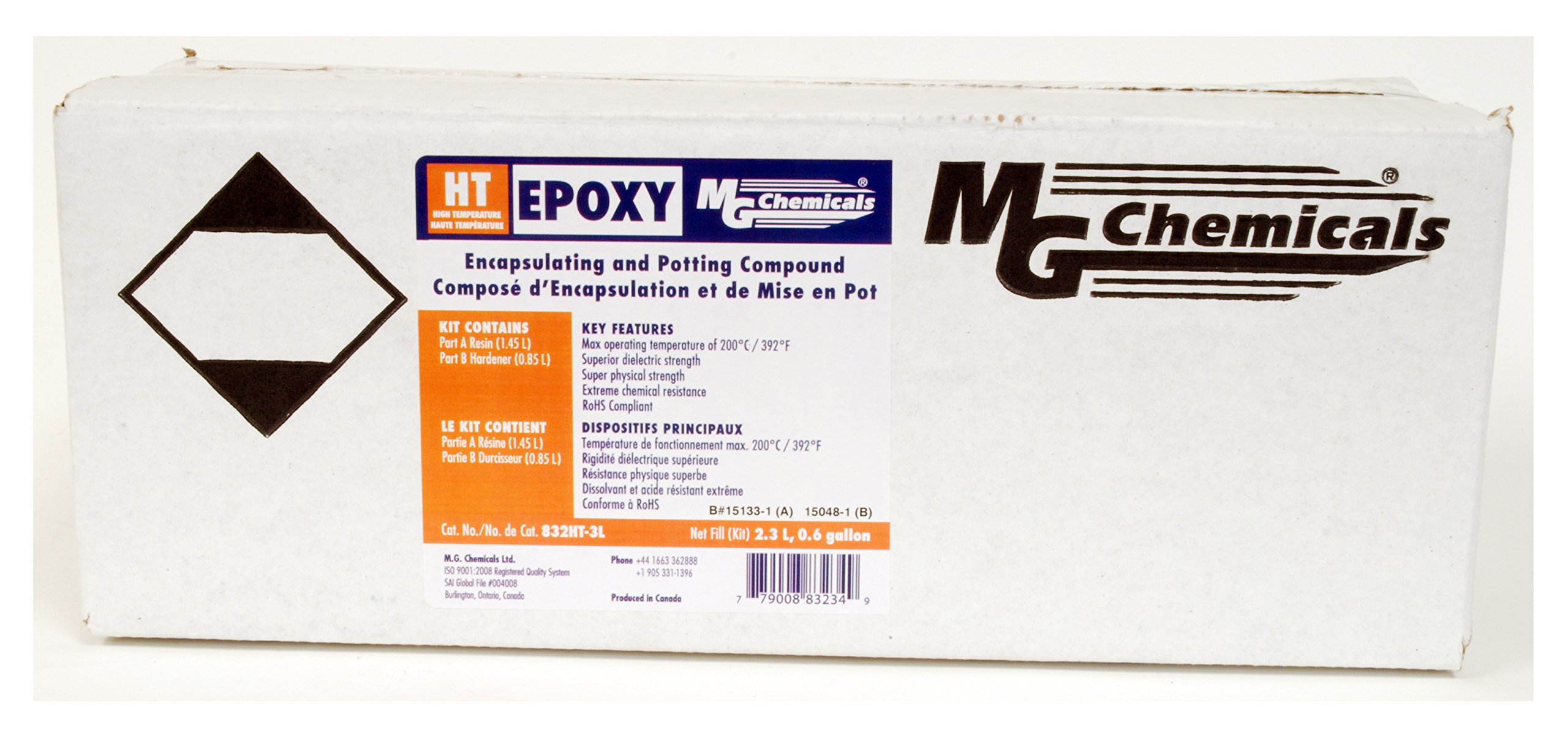 MG Chemicals 832HT High-Temperature Black Epoxy Encapsulant - 78 fl oz 2-Part Potting Compound Kit for Electronics Protection | Ideal for Circuit Boards, Sensors & Harsh Environments