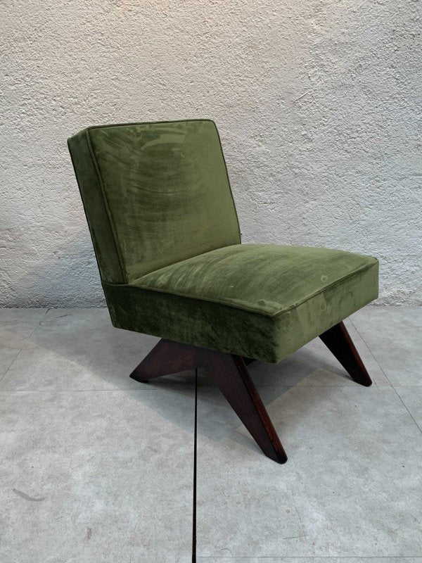 Pierre Jeanneret Mid-Century Modern Sofa Chair | Authentic Chandigarh Chair Replica | Vintage Designer Furniture for Living Room, Lounge & Office