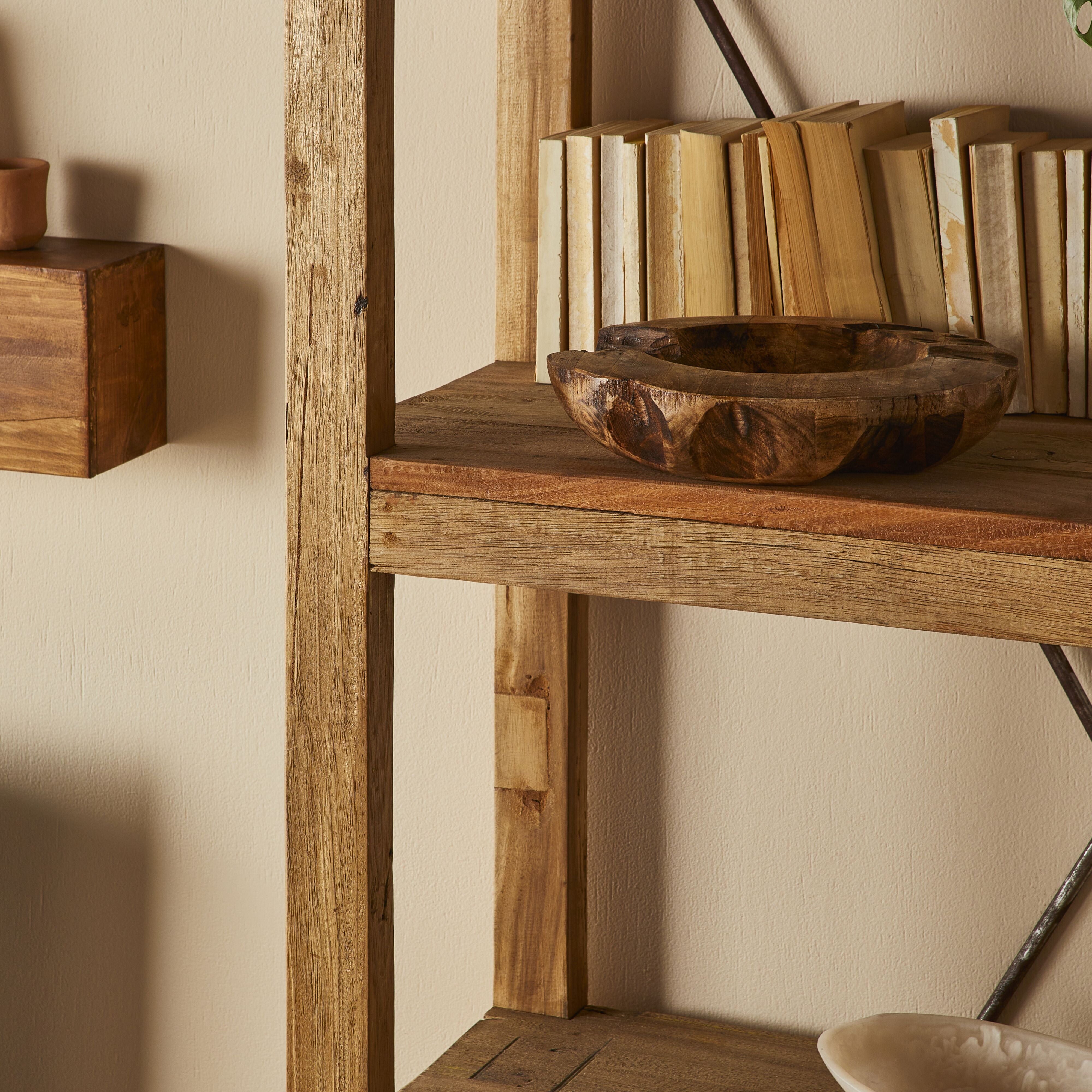 Reclaimed Wood Barndo Bookcase - 90 x 200 x 39cm Rustic Bookshelf for Living Room, Home Office & Farmhouse Decor