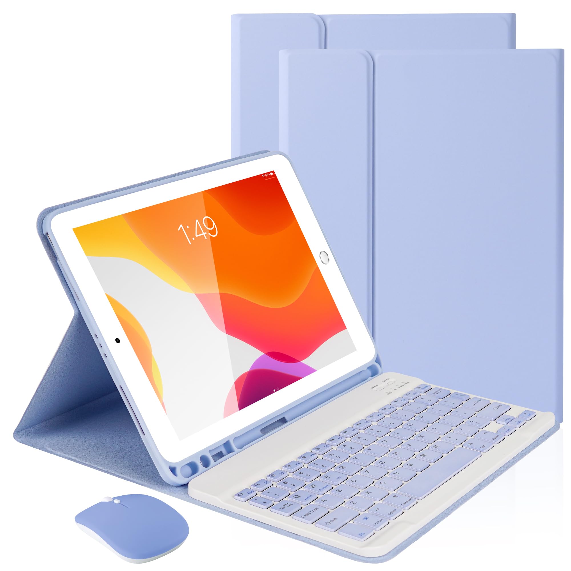 LAMA Wireless Keyboard Case with Bluetooth Mouse for iPad 10.2