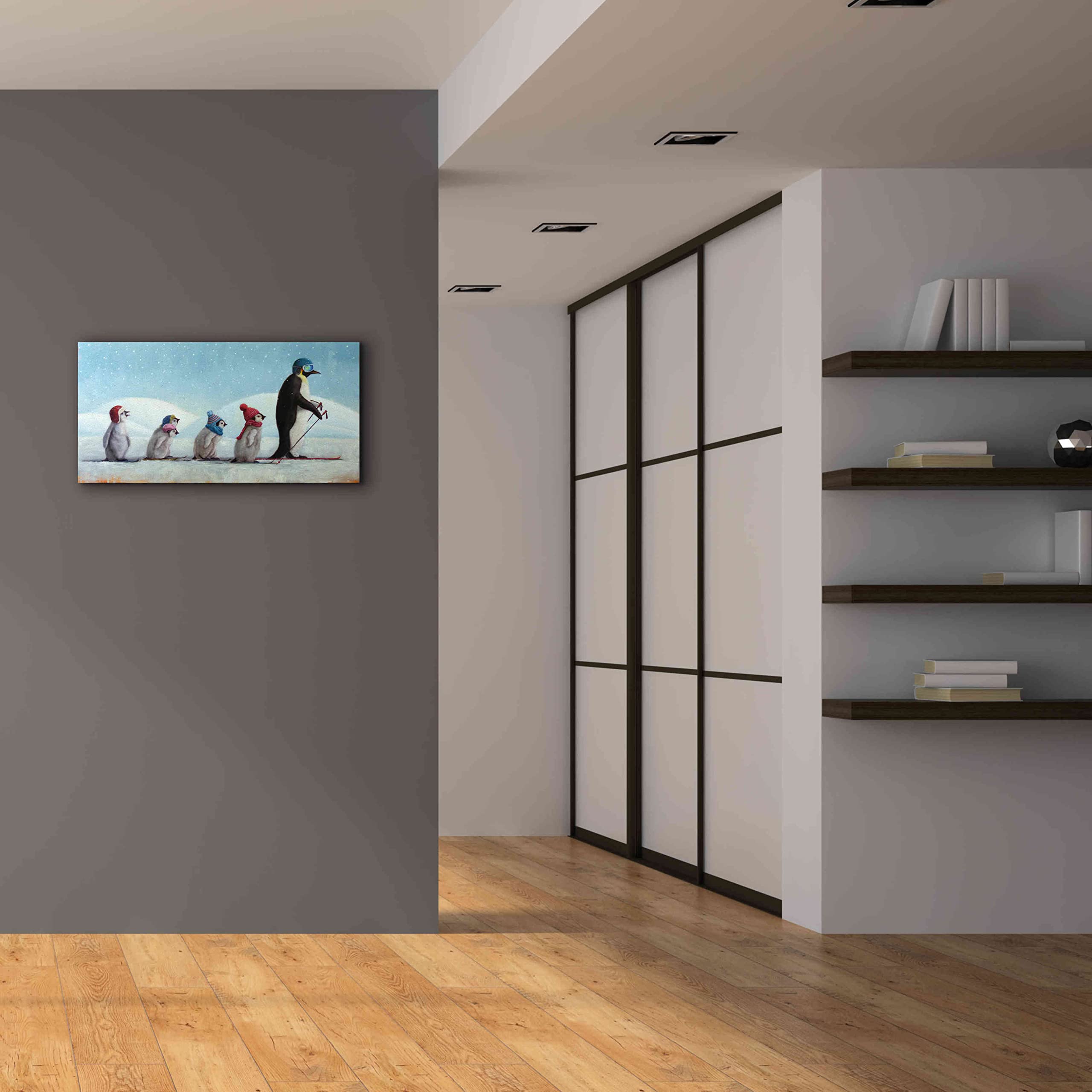 Epic Graffiti 'Ski School' by Lucia Heffernan - 40x20 Inch Canvas Wall Art Painting, Modern Home Decor for Living Room, Bedroom & Office