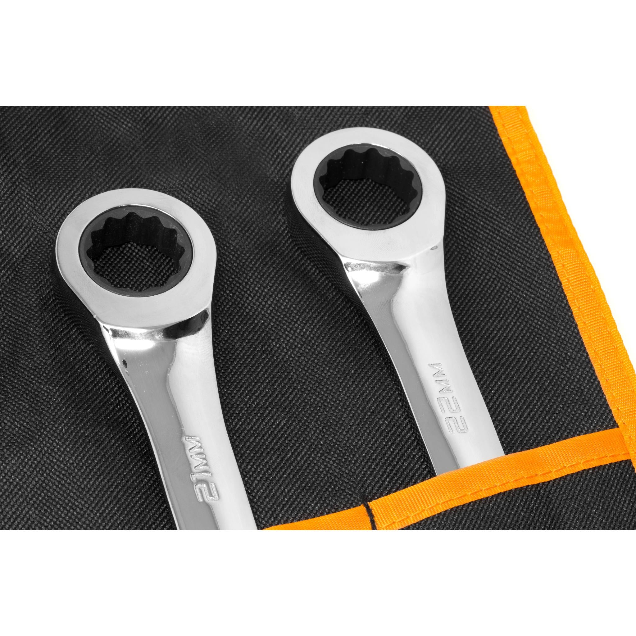 WEN WR161M 16-Piece Professional Grade Ratcheting Metric Combination Wrench Set with Storage Pouch - Perfect for Automotive Repair, DIY Projects & Home Maintenance