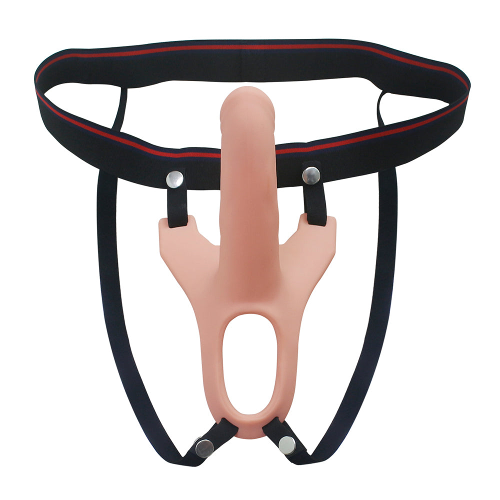 Curved Hollow Silicone Strap-On Dildo 6.7