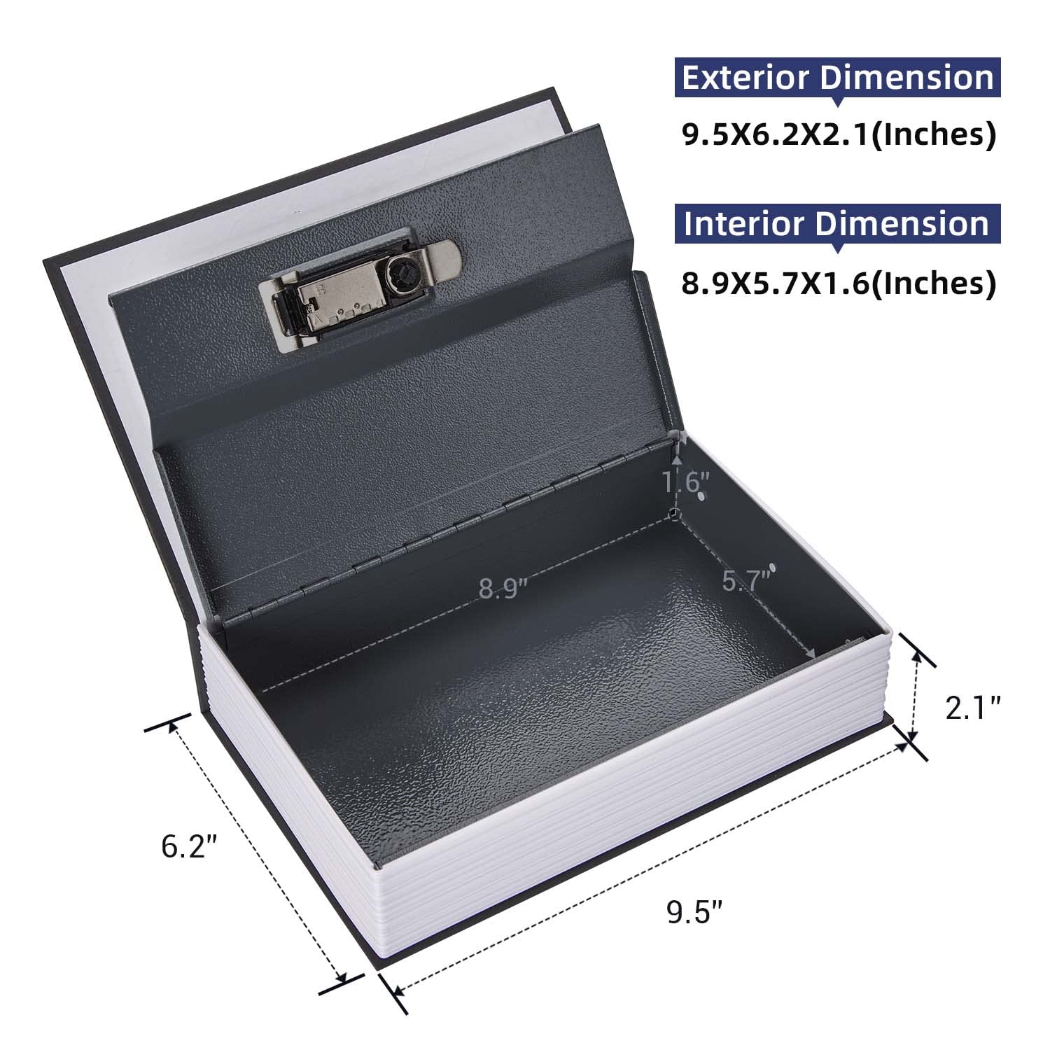 Ohuhu Combination Lock Book Safe - Portable Diversion Secret Safe Box for Money, Jewelry, Passport & Valuables | Discreet Home, Office & Travel Storage Solution