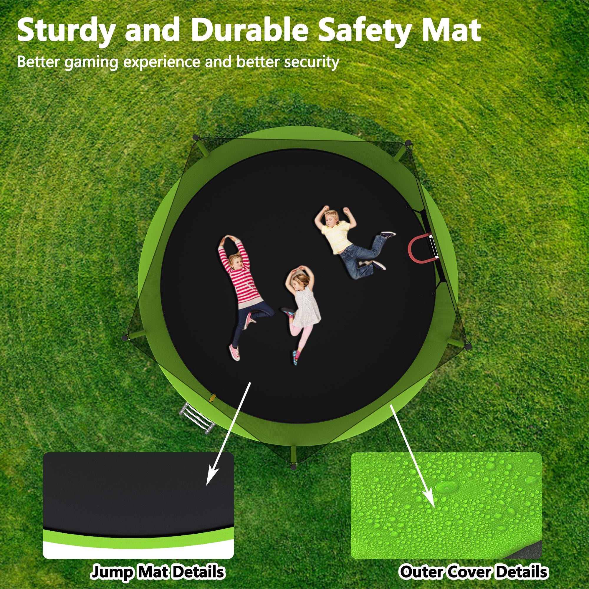 14FT Trampoline with Safety Net for Kids and Adults - Heavy Duty Outdoor Trampoline for Backyard, Garden, and Family Fun - Perfect for Exercise, Play, and Recreation