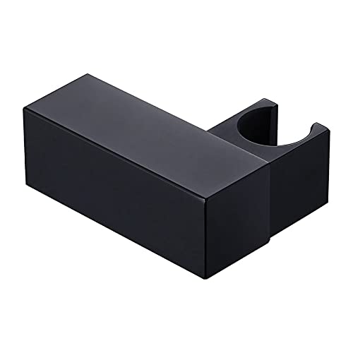 Rotatable Square Handheld Shower Bracket Holder - Matte Black Brass Wall Mount Shower Wand Holder for Bathroom & Shower Accessories | Perfect for Spa-Like Experience & Easy Cleaning