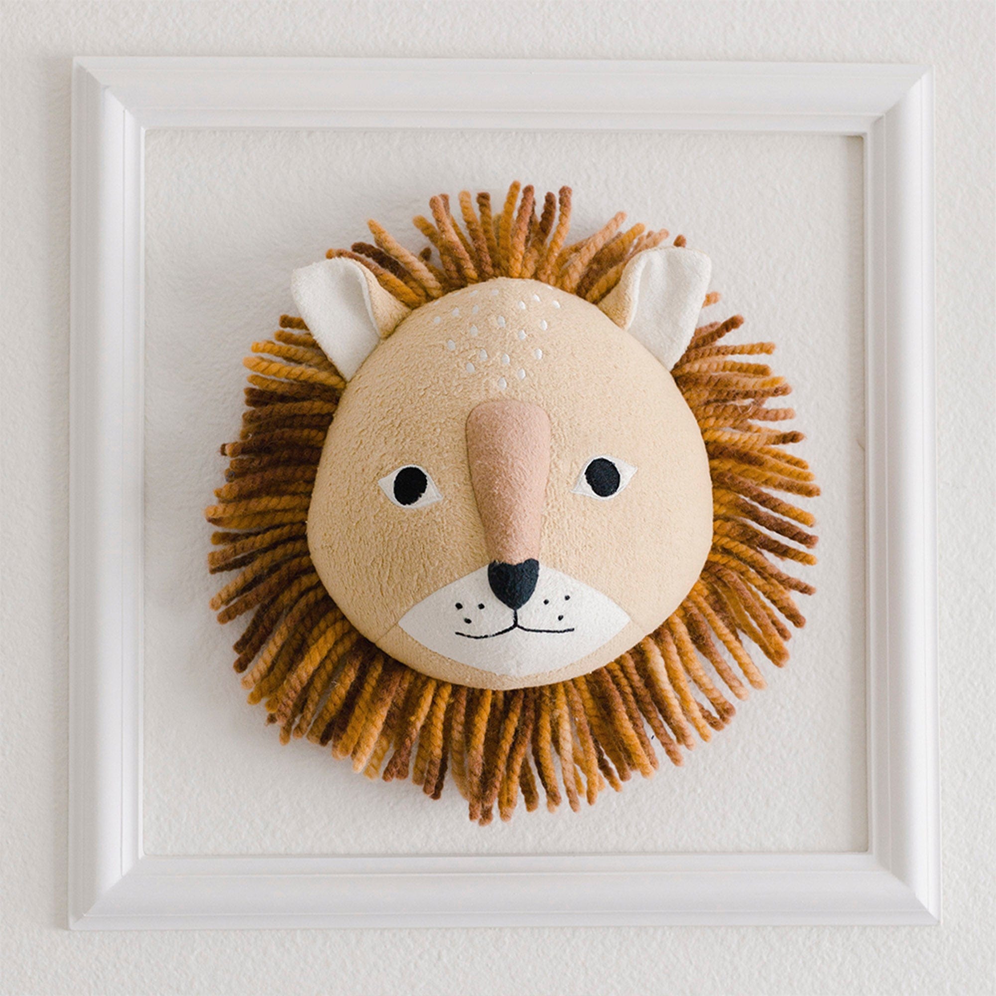 Cute Lion Plush Head Wall Decor for Nursery & Kids Room - Soft Animal Plaque for Baby Shower Gifts & Nursery Decoration