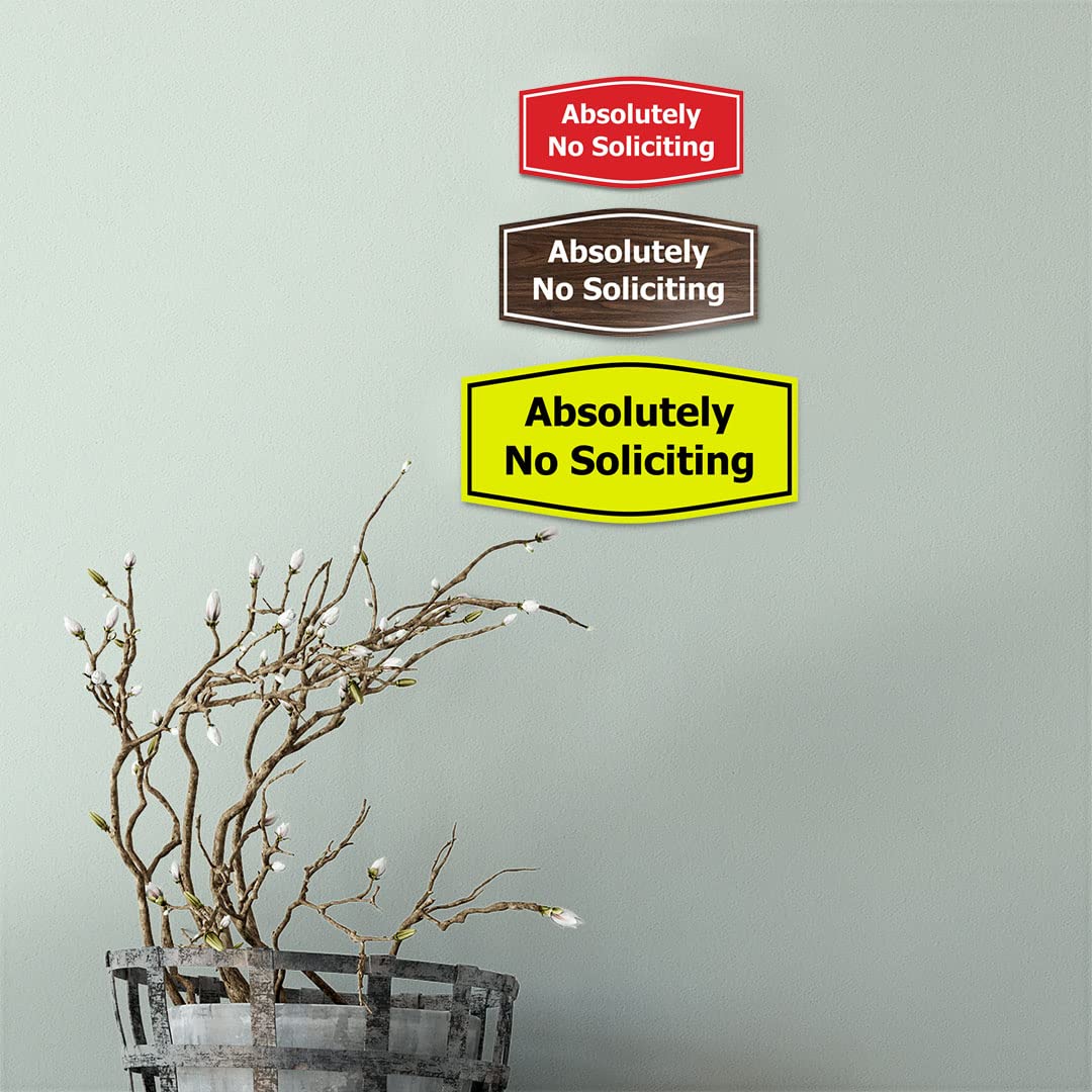 No Soliciting Sign - Blue Small Door Hanger for Home & Business - Keep Unwanted Visitors Away