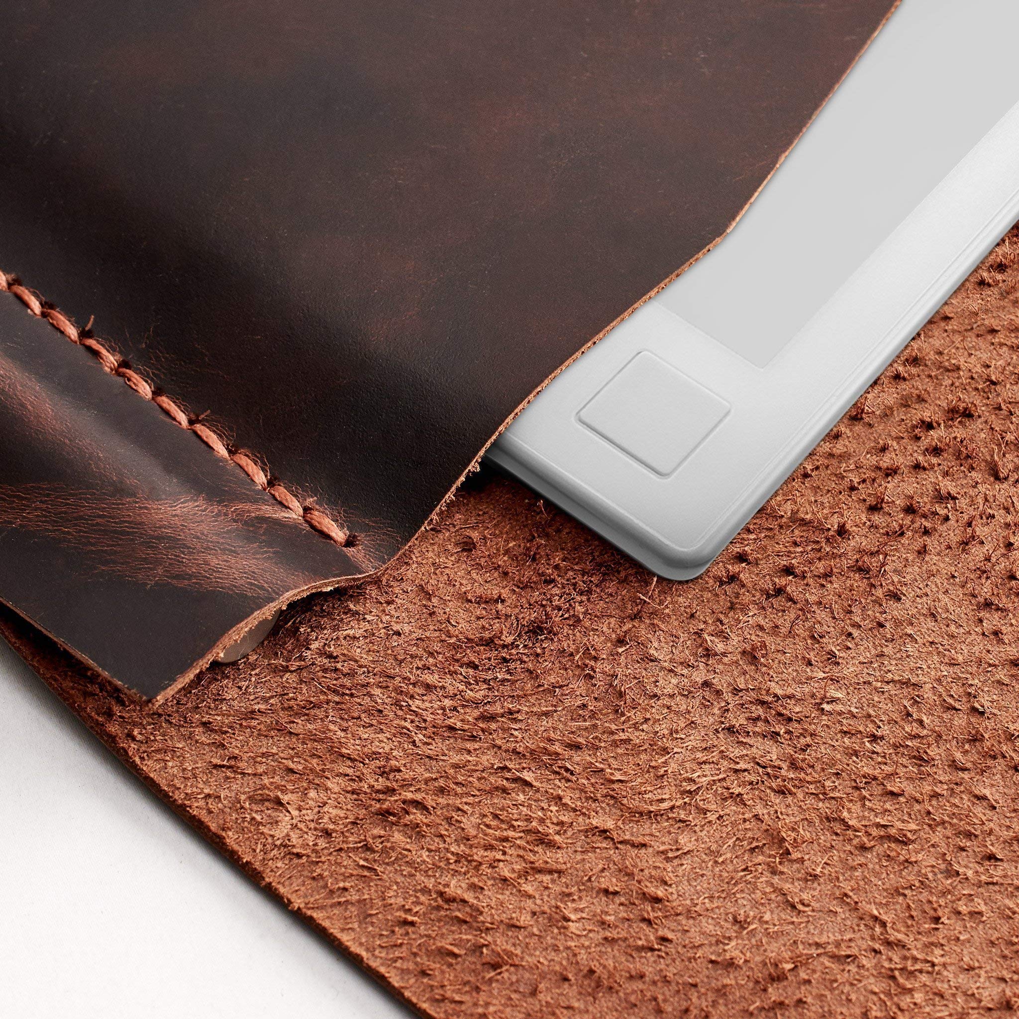 Premium reMarkable 2 Tablet Case - Handmade Red Brown Leather Folio Cover with Marker Holder | Protective Sleeve for E-ink Digital Paper | Perfect Gift for Men | Ideal for Business Professionals & Students