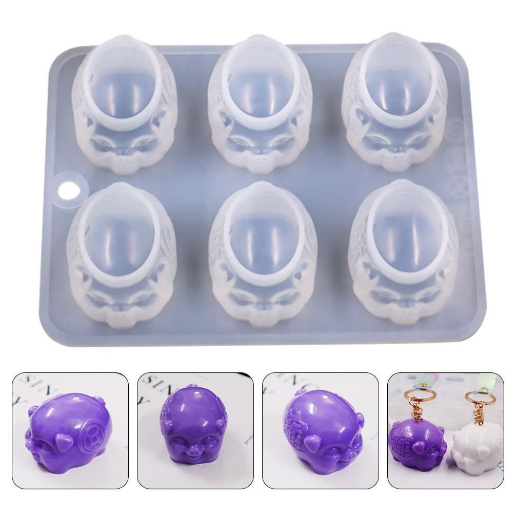 EXCEART Pig Silicone Mold for Epoxy Resin - DIY Keychain & Craft Making - Pig Shape Animal Casting Mold (White) - Perfect for Jewelry, Keychains & Home Decor Projects