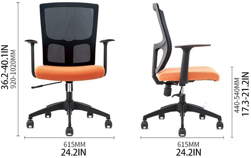 Ergonomic Office Chair with Adjustable Height, Lumbar Support & Swivel - Black Computer Desk Chair for Home & Office Workspaces