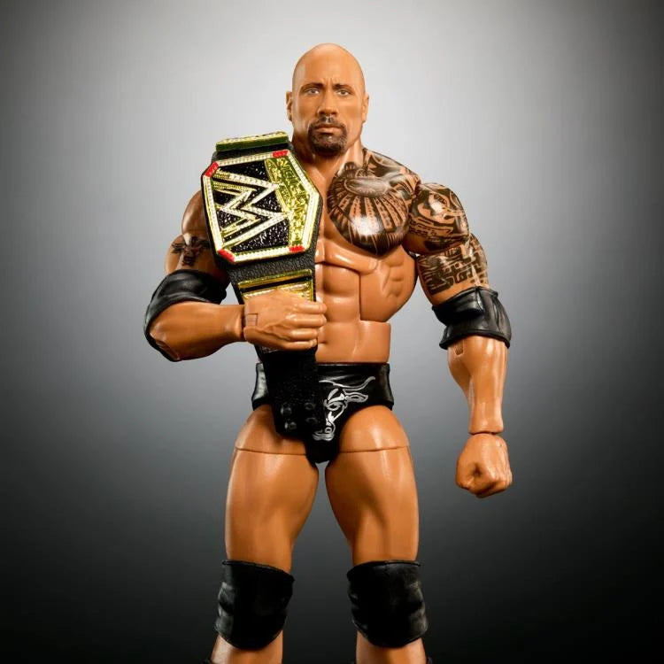 WWE WrestleMania Elite Series The Rock Action Figure (2018 Build-A-Figure Nicholas) - Collectible Wrestling Toy for Fans & Display