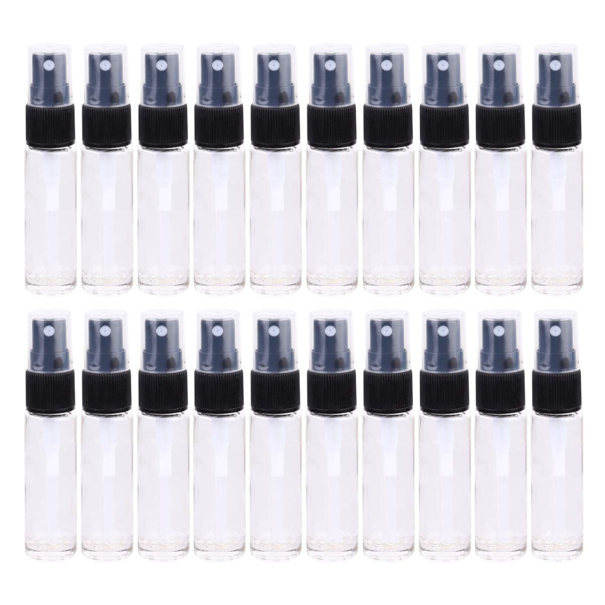 Beaupretty 20-Pack Clear 10ml Empty Travel Spray Bottles - Refillable Mini Essential Oil & Perfume Containers with Fine Mist Sprayer - Perfect for Toiletries, Cosmetics, Lotion & DIY Skincare Travel Kit