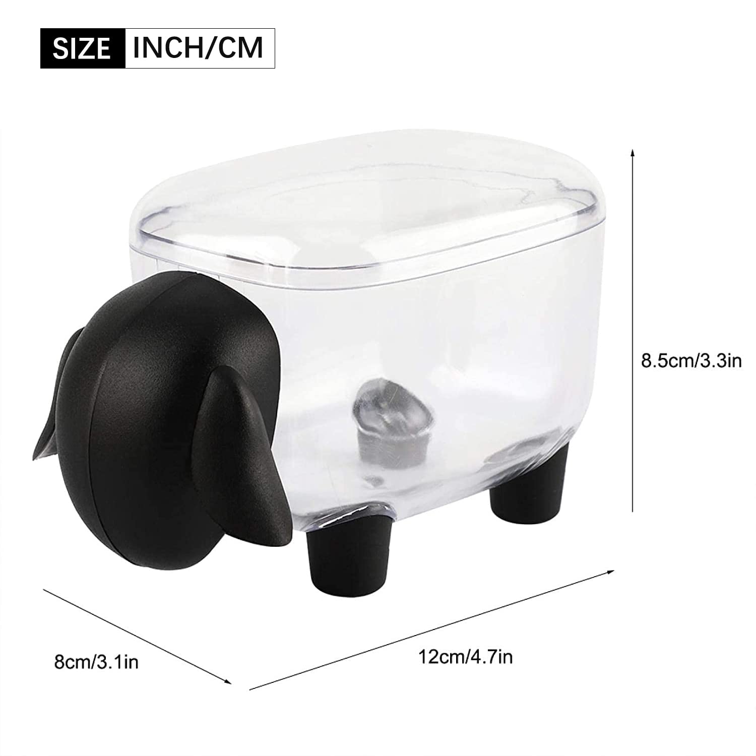 Q-Tip Holder Dispenser with Cover - Waterproof Cotton Swab Organizer Container for Bathroom Vanity Storage | Cute Black Cotton Ball & Floss Jar with Lid | Perfect for Makeup Counter, Spa Essentials, and Travel Toiletry Organization