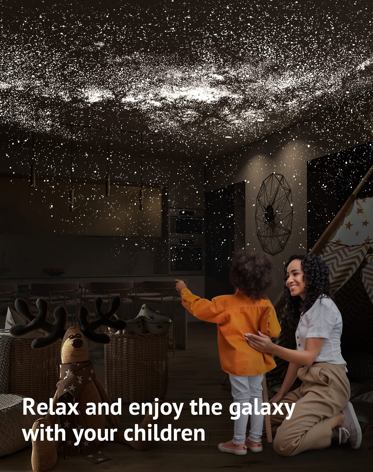 LaView Galaxy Star Projector for Kids - HD Home Planetarium with 130 ft² Projection Area, Auto-Off Timer & Remote Control - 4pc 6K Replaceable Discs for Bedroom Decor, Nursery Night Light, and Relaxation Therapy