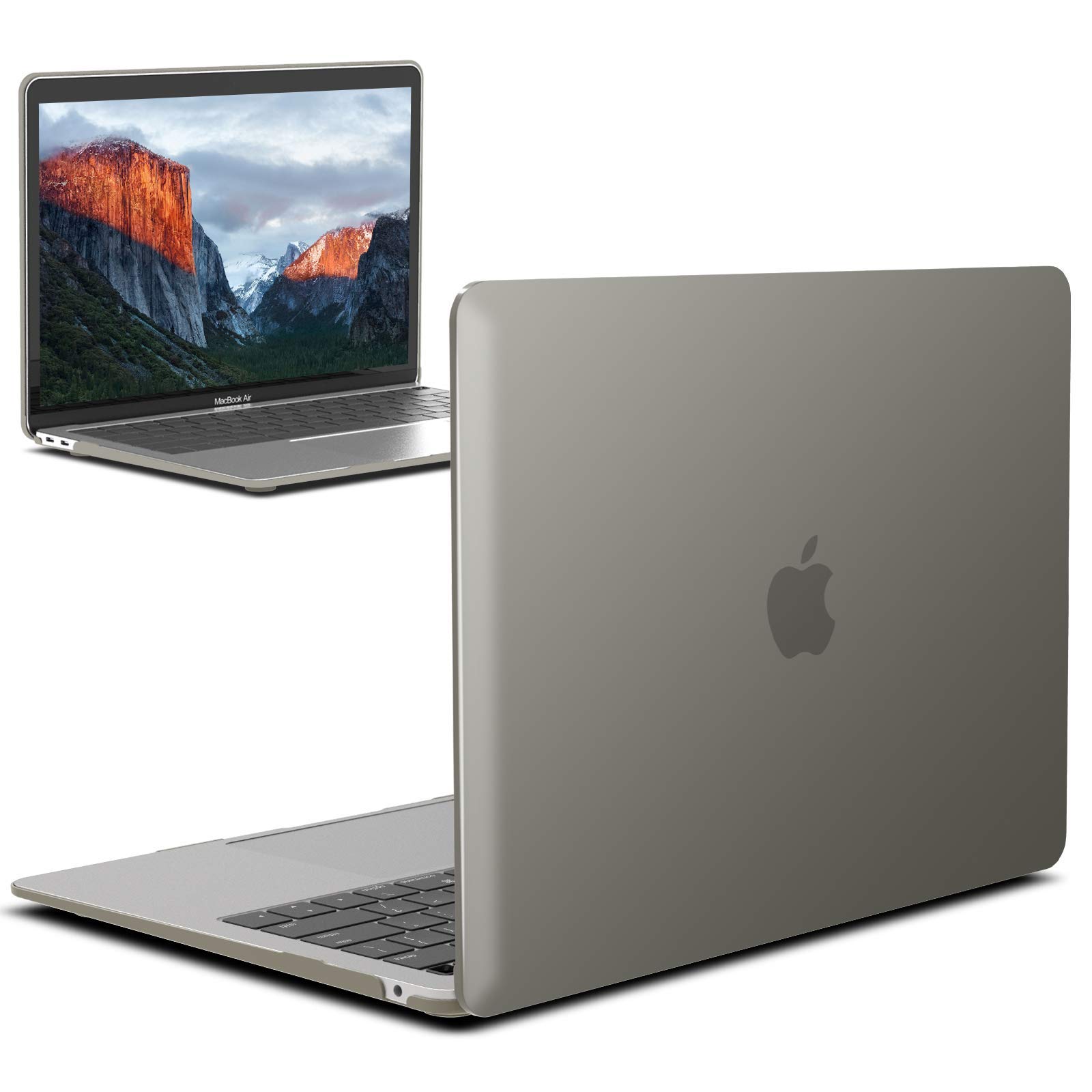 IBENZER Hard Plastic Protective Case for MacBook Air 13-inch (2020-2022 Models A1932/A2179/A2337 M1 Chip) - Lightweight Shell Cover Compatible with Retina Display & Touch ID (Gray) - Perfect for Work, Travel, and School Protection