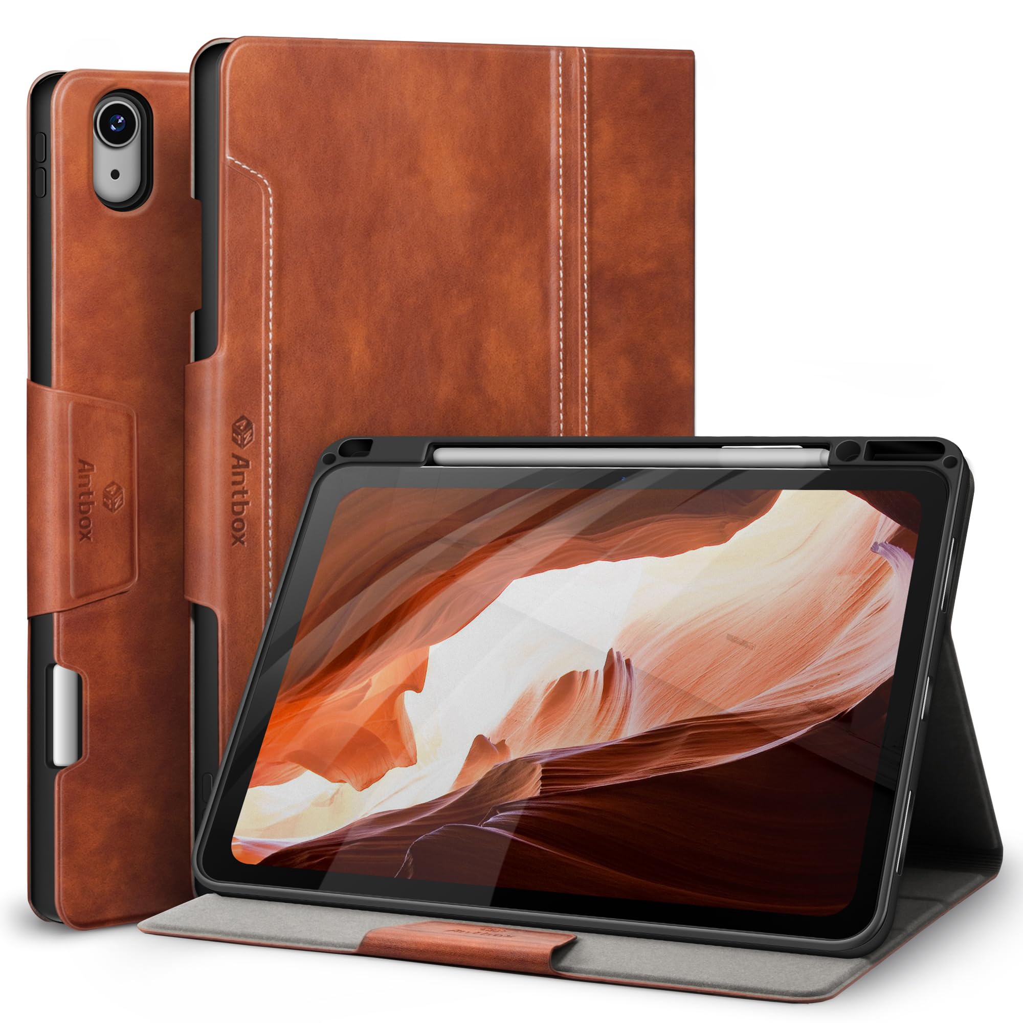 Premium PU Leather iPad Air 13 Inch Case (2025 M3/2024 M2) with Pencil Holder - Compatible with Apple Pencil Pro & USB-C Pencil, Auto Sleep/Wake Function - Protective Cover for iPad Air 13