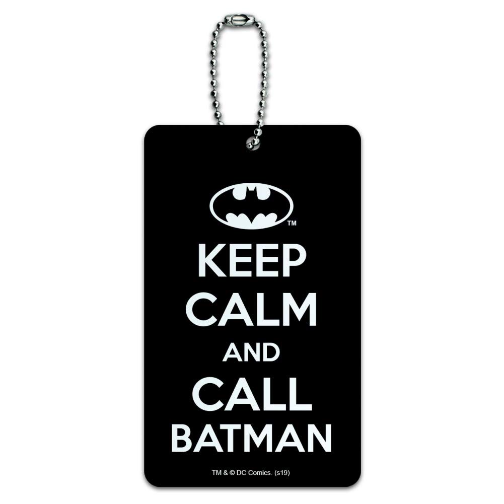 Batman Keep Calm and Call Luggage Tag - Durable Suitcase ID Tag for Carry-On Bags - Perfect for Travel, Business Trips & Vacation Identification