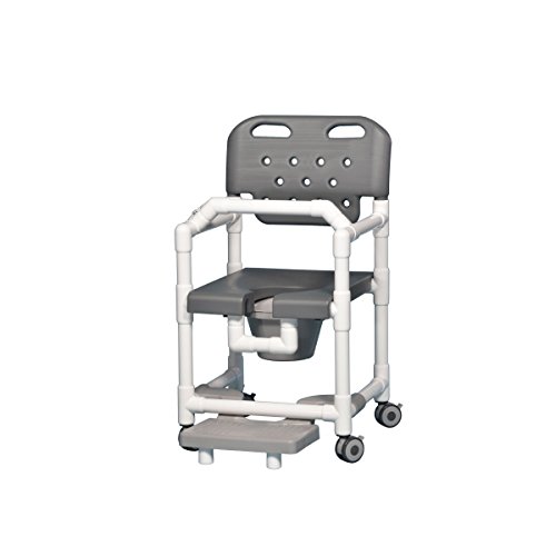 Premium Adjustable Shower Chair with Non-Slip Footrest & Safety Lap Bar - Gray - Ideal for Elderly, Disabled & Post-Surgery Bathroom Safety - Home & Hospital Use