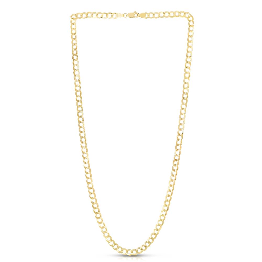 10K Gold 5.3mm Lite Comfort Curb Chain Necklace for Women - Dainty Everyday Jewelry, Perfect for Layering & Gift Giving