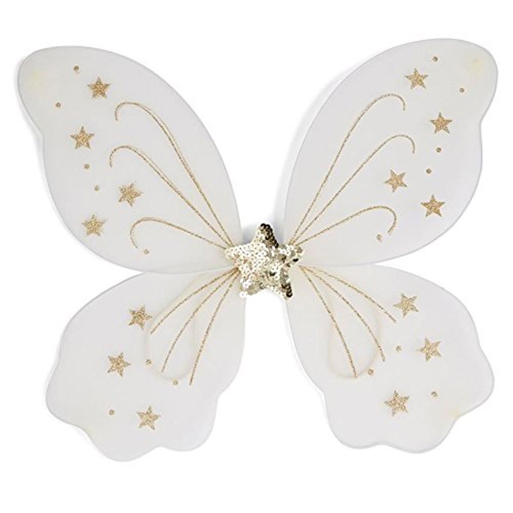 Baby Girls White Fairy Wings - Delicate Costume Accessories for Halloween, Birthday Parties & Dress-Up Play - Perfect for Photos, Role Play & Magical Adventures