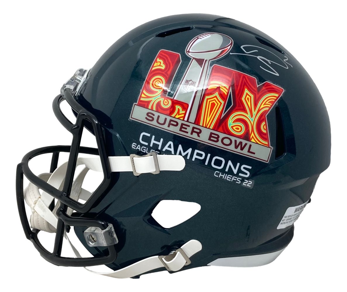 Darius Slay Signed Philadelphia Eagles Super Bowl LIX Replica Football Helmet with Certificate of Authenticity - Perfect for Eagles Fans, Sports Memorabilia Collectors, and Game Room Decor