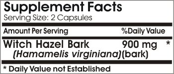 Organic Witch Hazel Bark Extract 900mg - 180 Vegan Capsules | No Additives, Non-GMO | Naturetition Herbal Supplement for Skin Health & Circulation | Perfect for Natural Skincare and Digestive Support