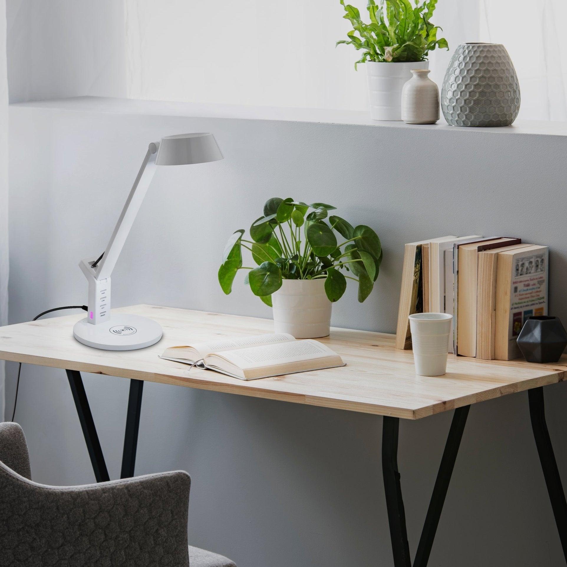 Eglo Banderalo White LED Touch Table Lamp - Modern Dimmable Nightstand Light for Bedroom, Living Room & Office - Perfect for Reading, Working & Relaxing