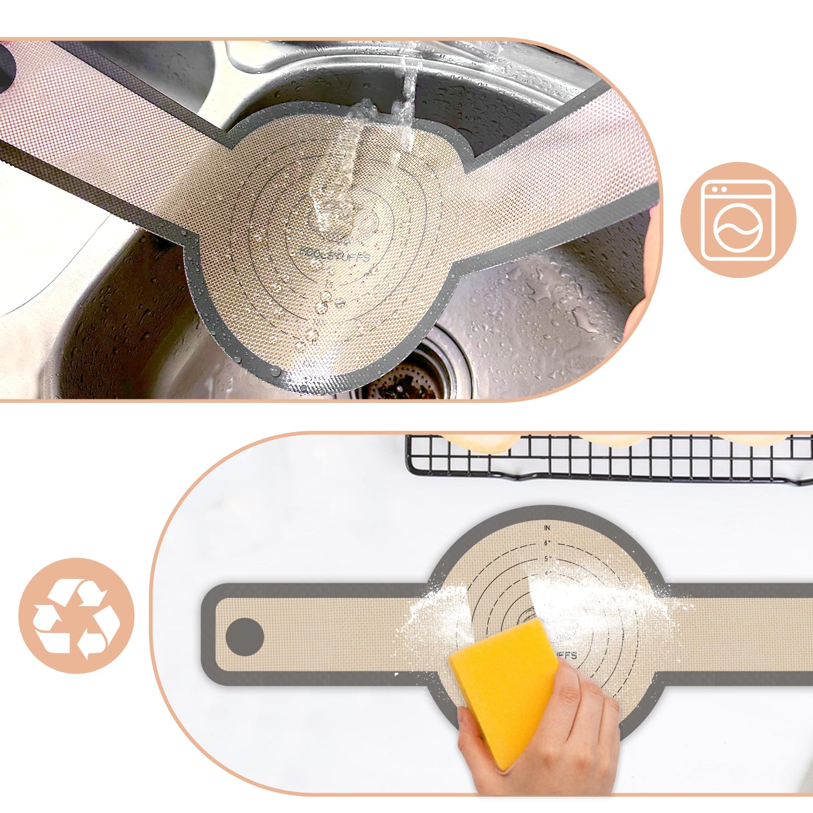 Non-Stick Silicone Bread Sling for Dutch Oven - 2 Pack Reusable Baking Mat with Long Handles for Easy Sourdough Bread Transfer (BM02) - Perfect for Artisan Bread Making & Home Baking