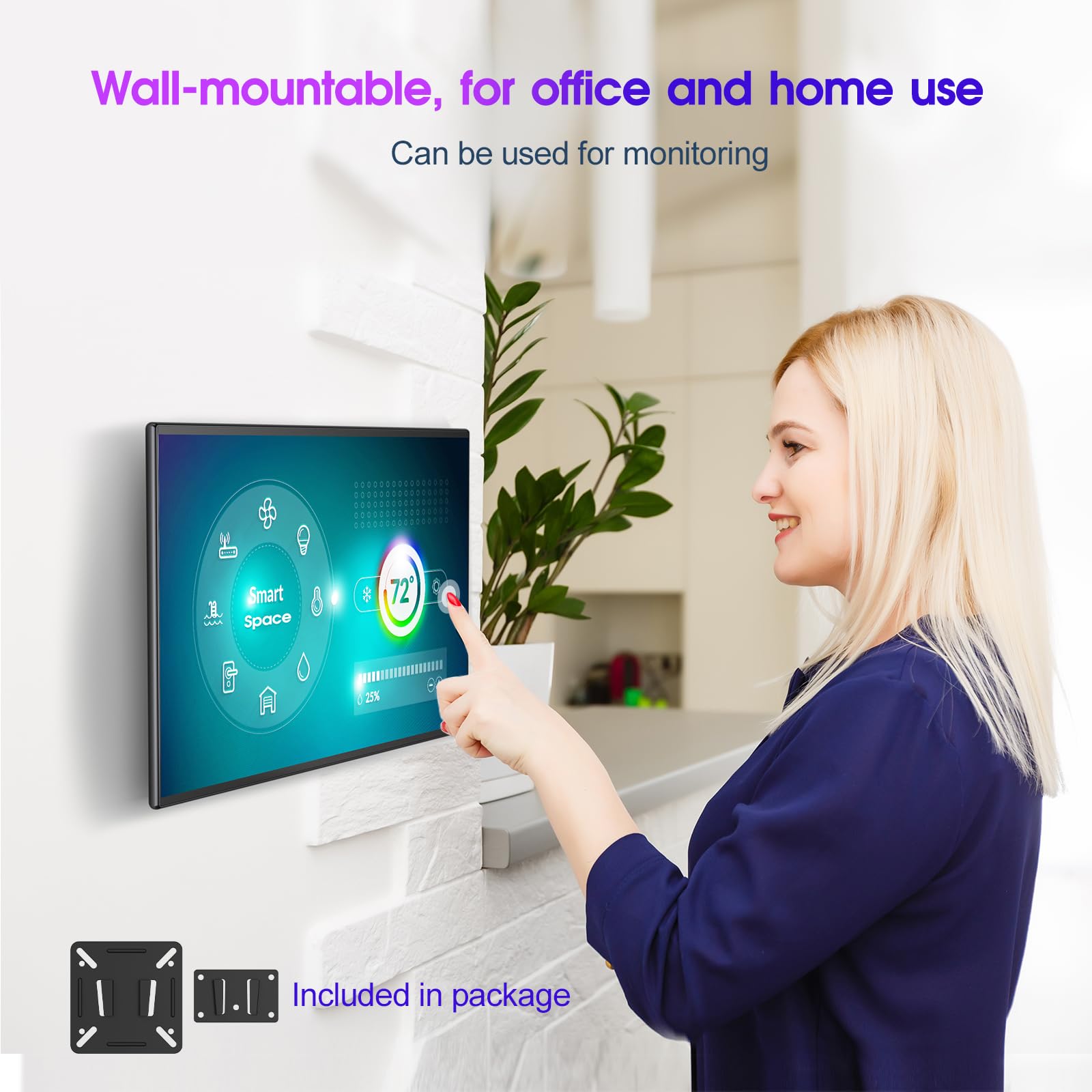 COOLHOOD 14 Inch Portable Touchscreen Monitor - 1080P IPS Display with VESA Mount, VGA/HDMI/USB-C - Compatible with Laptop, PC, Phone, PS5, Nintendo Switch - Perfect for Gaming, Office Work & Industrial Use