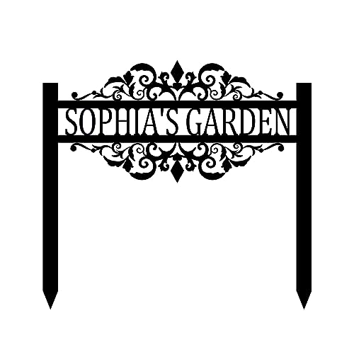 TOPNEW Custom Name Metal Garden Sign - Personalized Outdoor Garden Decor for Yard, Patio & Lawn - Perfect for Home, Wedding & Gift Giving