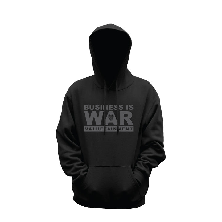 Future Looks Bright Black and Grey Business Is War Hoodie - Stylish Streetwear for Men & Women | Perfect for Urban Fashion, Casual Outfits, and Gym Wear