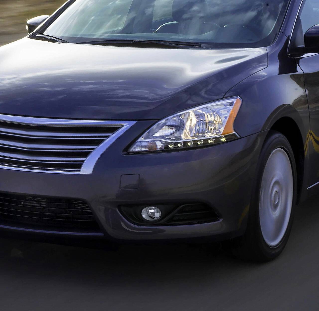 2013-2015 Nissan Sentra H11 LED Fog Lights - Chrome Housing with Clear Lens - Durable Replacement Fog Lamps for Improved Visibility in Rain & Foggy Conditions