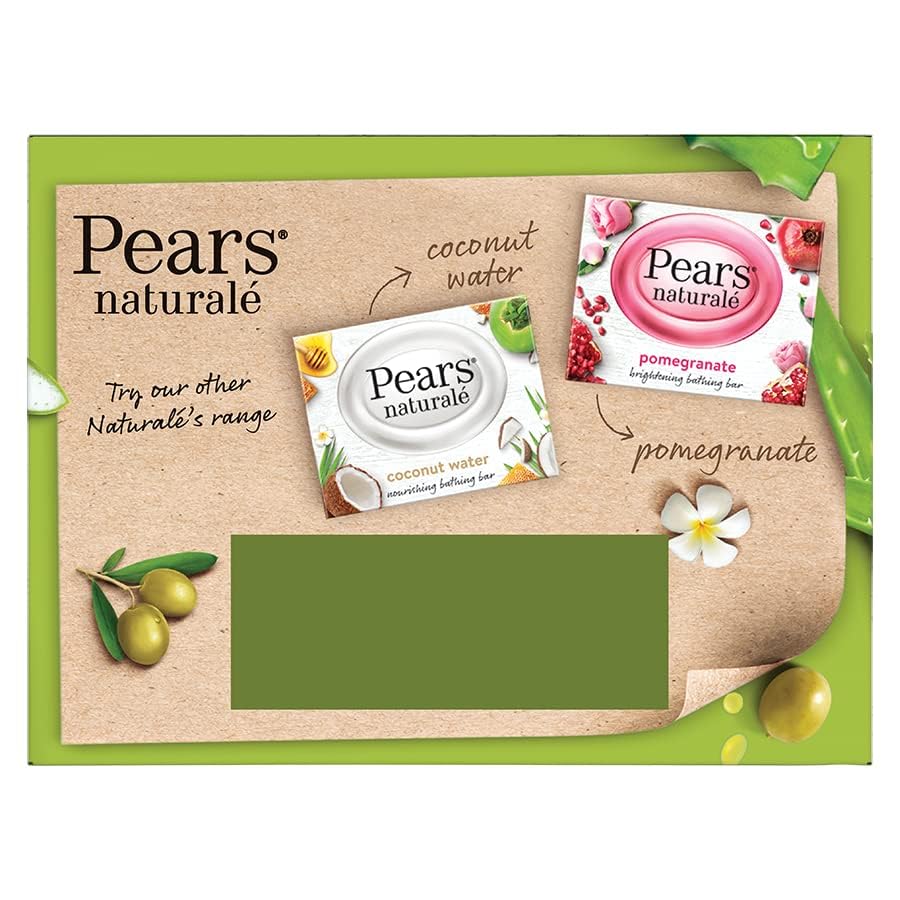 Pears Naturalé Aloe Vera Detoxifying Soap Bar - 125g (4 Pack) - Gentle Cleansing for Sensitive Skin, Acne & Body Care - Perfect for Daily Use, Travel & Gym