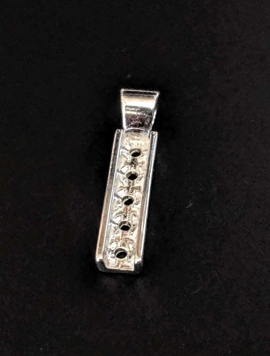 Solid Sterling Silver or 14K Gold 5-Stone Round Channel Pendant Setting - Handcrafted in USA | Perfect for Necklaces, Jewelry Making & Gifts