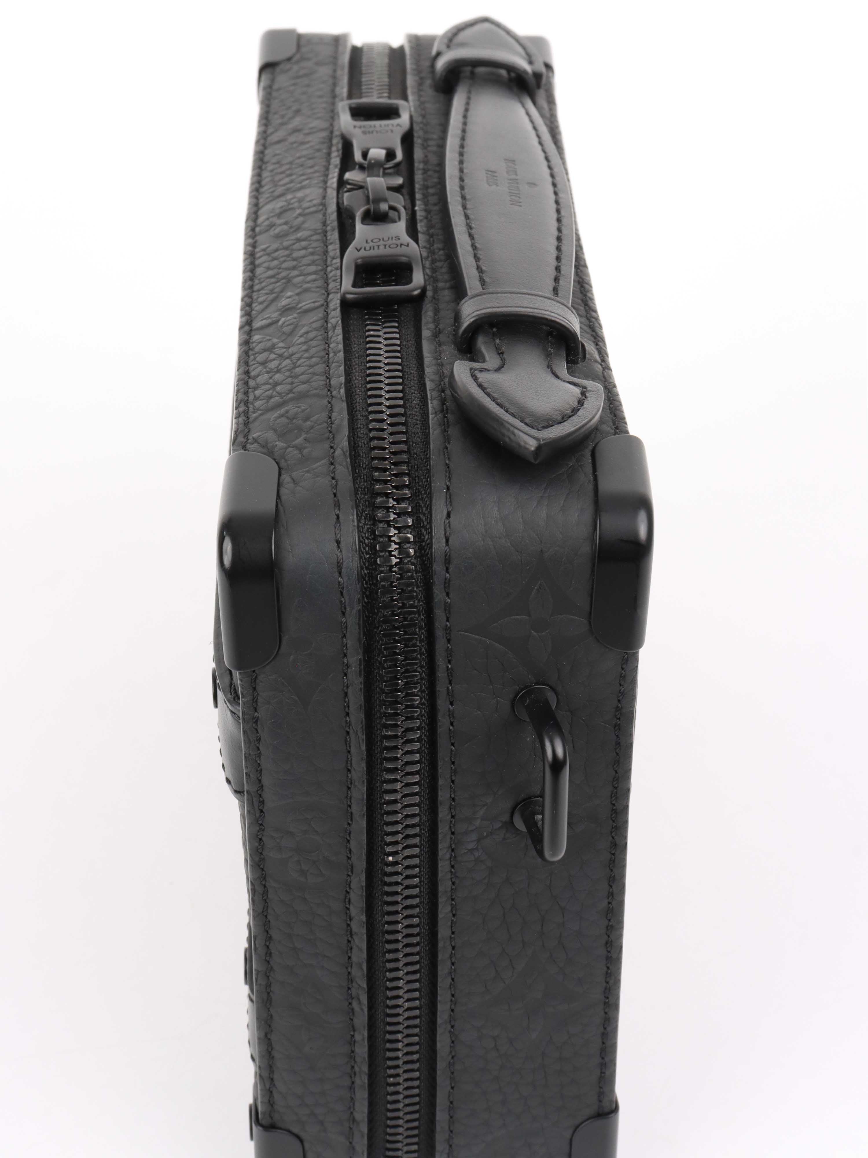Louis Vuitton Black Leather Soft Trunk Bag with Handle - Stylish Crossbody Purse for Women, Perfect for Travel, Work & Everyday Use