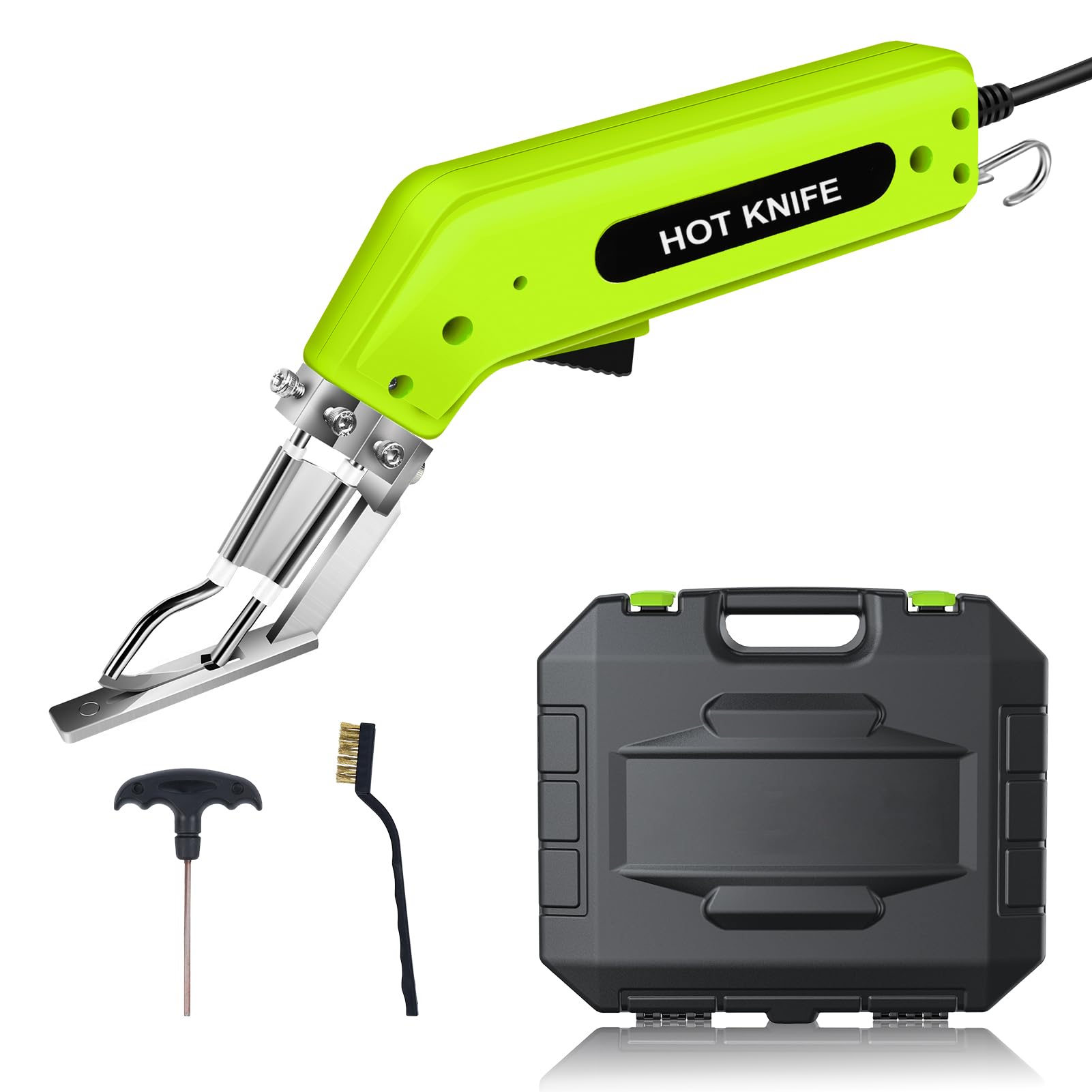 Electric Hot Knife - Adjustable Power Fabric & Rope Cutter with Guide Foot, Air Cooled Foam Cutting Tool for Belt, Cloth & DIY Crafts (Yellow) - Perfect for Upholstery, Cosplay & Craft Projects