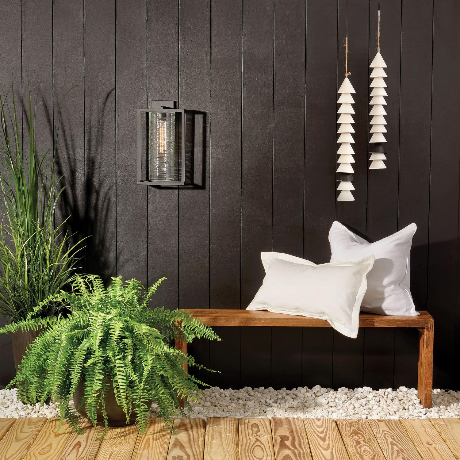 Hinkley Pax Medium Wall Mount Outdoor Lantern - Linear Aluminum Sconce with Clear Spun Glass Shade, T-Bulb Compatible, Satin Black Finish - Perfect for Porch, Patio, and Entryway Lighting
