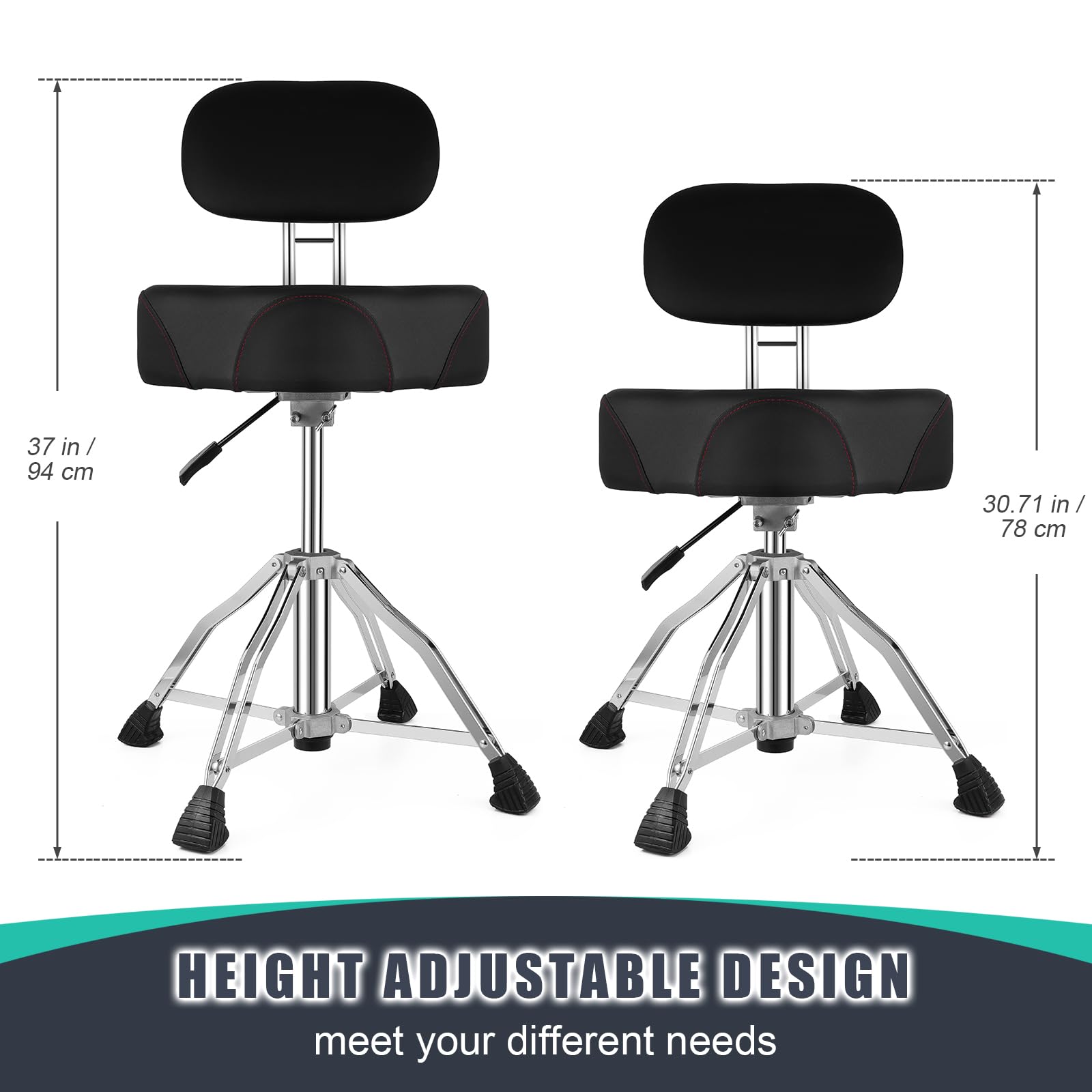 Premium Hydraulic Drum Throne with Backrest - 4.7