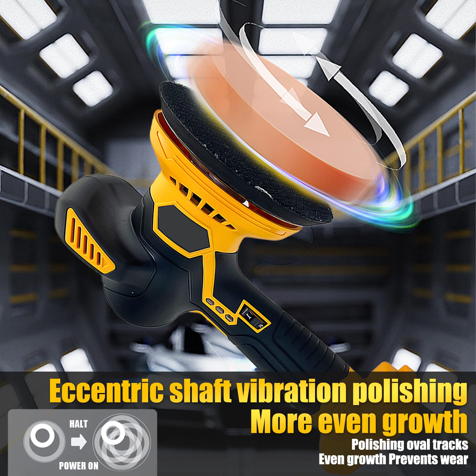 **20V Cordless Car Buffer Polisher for Dewalt Battery - 6 Speed Adjustable Up to 6000RPM - Perfect for Car Detailing, Polishing & Waxing (Battery Not Included) - Ideal for DIY Auto Care & Professional Detailing**