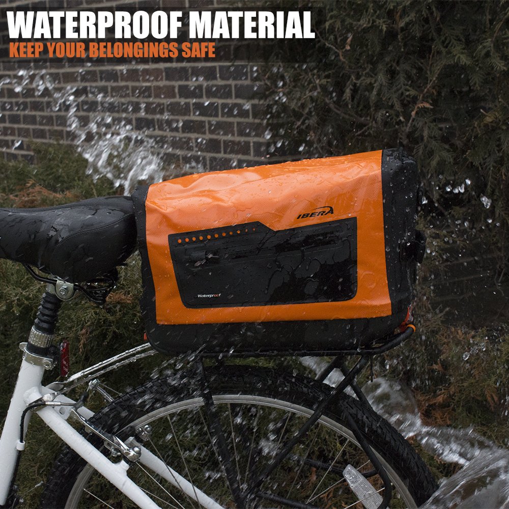 **Ibera Bike Trunk Bag - Waterproof Quick-Release Bicycle Commuter Bag with PakRak Clip-On | Perfect for Cycling, Commuting & Outdoor Adventures**