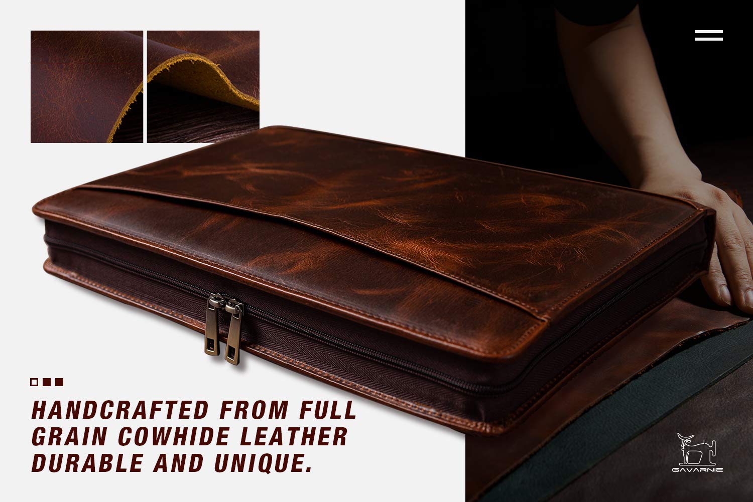 Personalized Engraved Leather Portfolio Padfolio for Men - Custom Gifts for Dad, Husband, Son - Father's Day, Birthday Present - Oil Wax Finish - Perfect for Business Meetings, Office Use & Professional Gifting