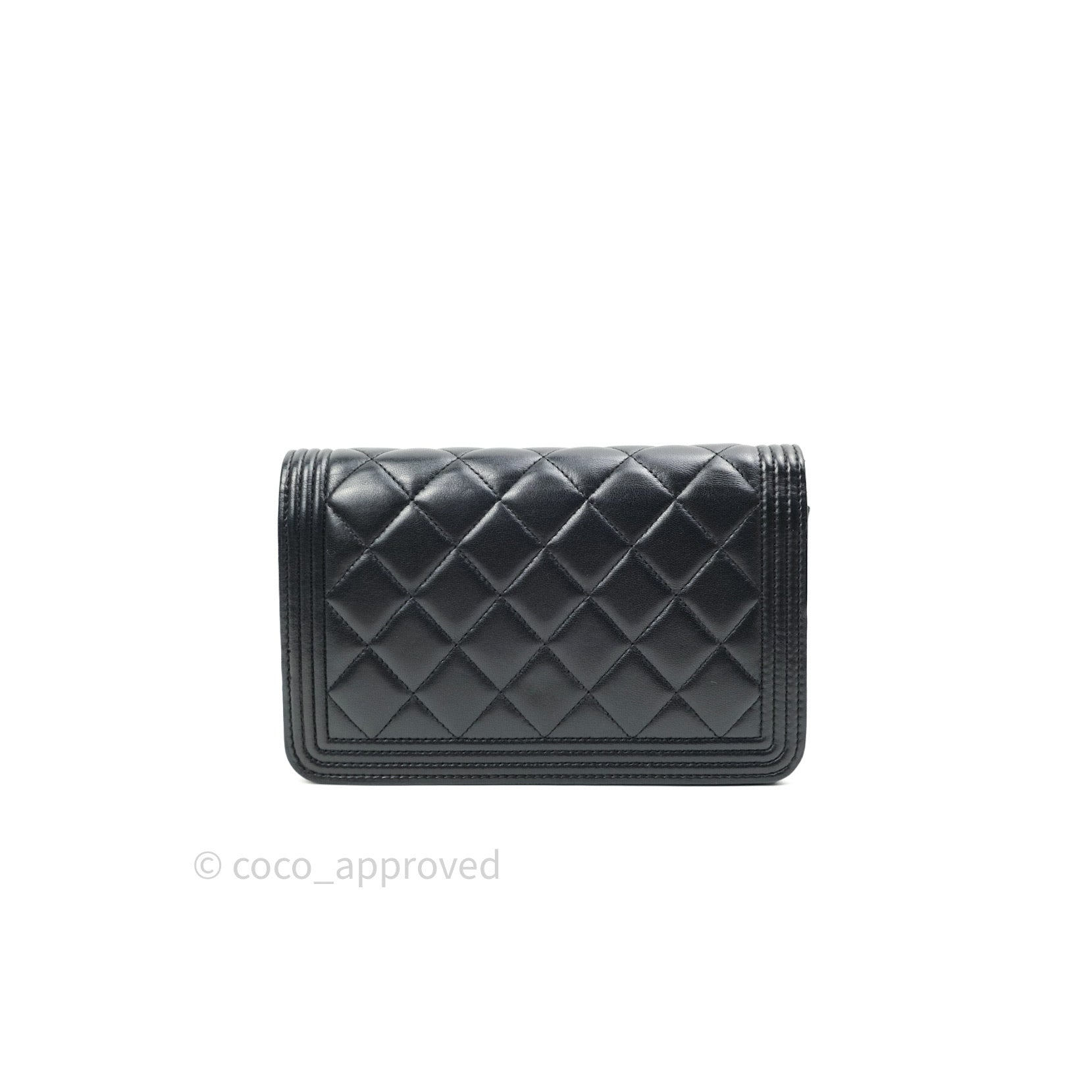 Chanel Boy Wallet on Chain WOC Black Lambskin Gold Hardware - Luxury Crossbody Bag for Women, Perfect for Evening Parties & Daily Use