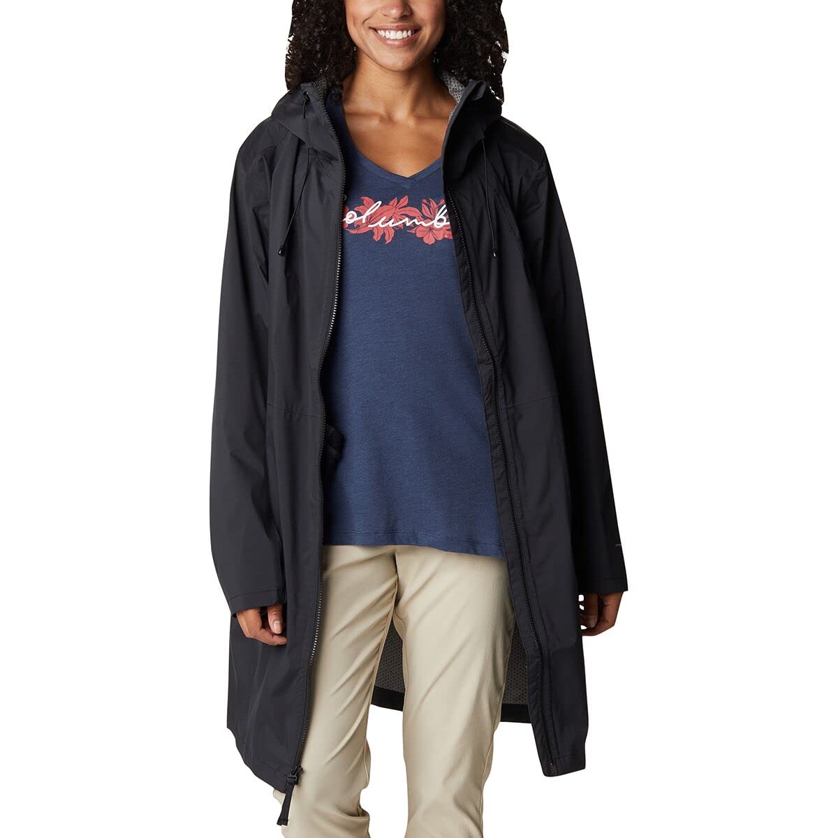 Columbia Women's Weekend Adventure Long Shell Jacket - Lightweight Waterproof Hiking & Outdoor Travel Coat